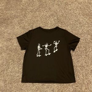 Shein Skeleton Skateboarding Tshirt